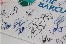 Mickelson, Scott, Pavin, Leonard & others Multi-Signed 2008 The Barclays Embroidered Flag JSA #XX19984