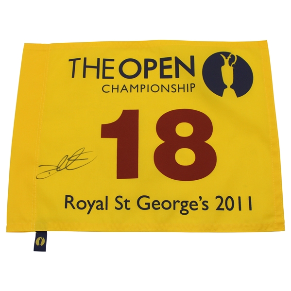 Darren Clarke Signed 2011 Open Championship at Royal St George Flag JSA ALOA