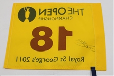 Darren Clarke Signed 2011 Open Championship at Royal St George Flag JSA ALOA