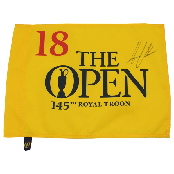 Henrik Stenson Signed 2016 The Open Championship at Royal Troon Flag JSA ALOA