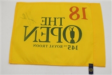 Henrik Stenson Signed 2016 The Open Championship at Royal Troon Flag JSA ALOA