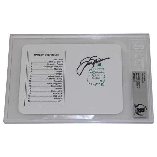 Jack Nicklaus Signed Augusta National GC Scorecard BAS Grade 10
