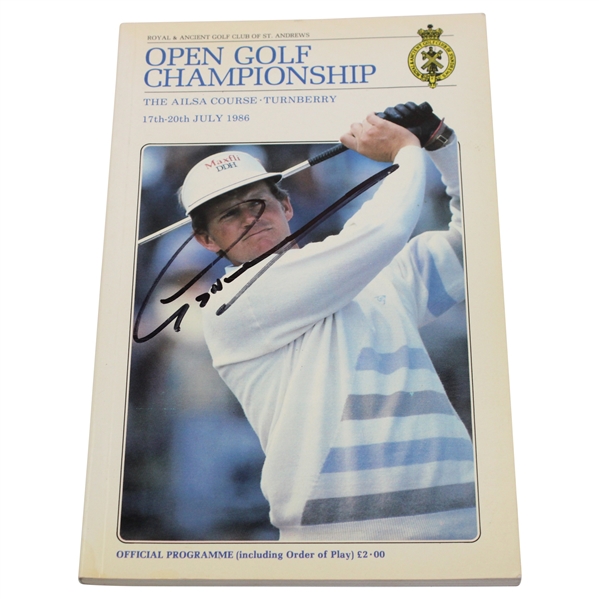 Greg Norman Signed 1986 Open Championship at Turnberry Program JSA ALOA