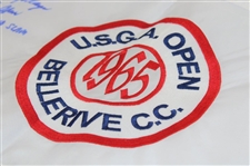 Gary Player Signed 1965 US Open Comm. Embroidered Flag w/'65 US Open' & '3rd Grand Slam' JSA ALOA