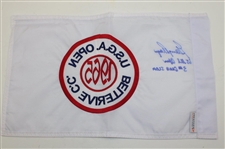 Gary Player Signed 1965 US Open Comm. Embroidered Flag w/'65 US Open' & '3rd Grand Slam' JSA ALOA