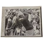 Jack Nicklaus Signed 1972 Tee Shot at Pebble Beach 3rd Rd. Post Swing Photo JSA ALOA