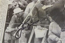 Jack Nicklaus Signed 1972 Tee Shot at Pebble Beach 3rd Rd. Post Swing Photo JSA ALOA