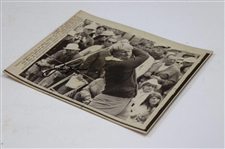 Jack Nicklaus Signed 1972 Tee Shot at Pebble Beach 3rd Rd. Post Swing Photo JSA ALOA