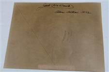 Jack Nicklaus Signed 1972 Tee Shot at Pebble Beach 3rd Rd. Post Swing Photo JSA ALOA