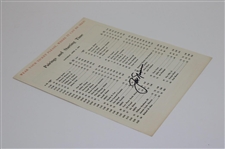 Jack Nicklaus Signed 1963 Masters Tournament Saturday Pairing Sheet JSA ALOA