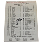 Jack Nicklaus Signed 1966 Masters Tournament Friday Pairing Sheet JSA ALOA