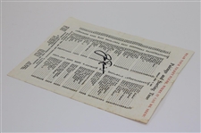 Jack Nicklaus Signed 1966 Masters Tournament Friday Pairing Sheet JSA ALOA