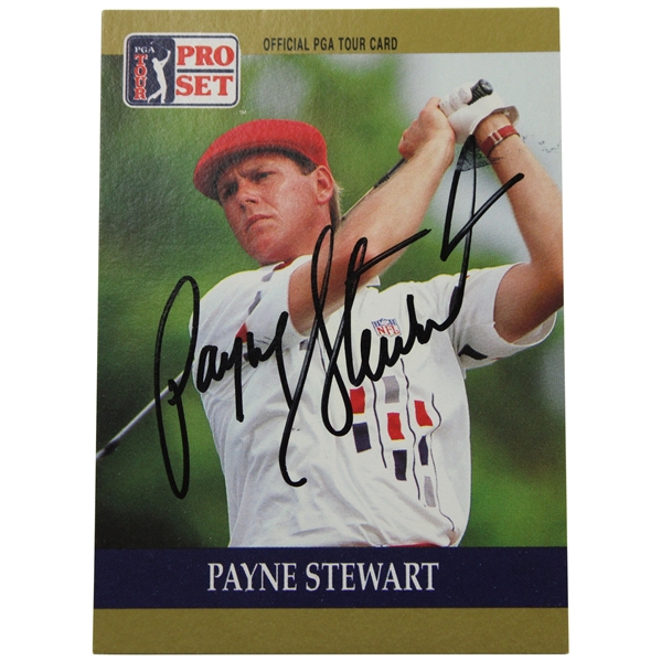 Payne Stewart Signed 1990 PGA Tour Pro-Set Golf Card JSA ALOA