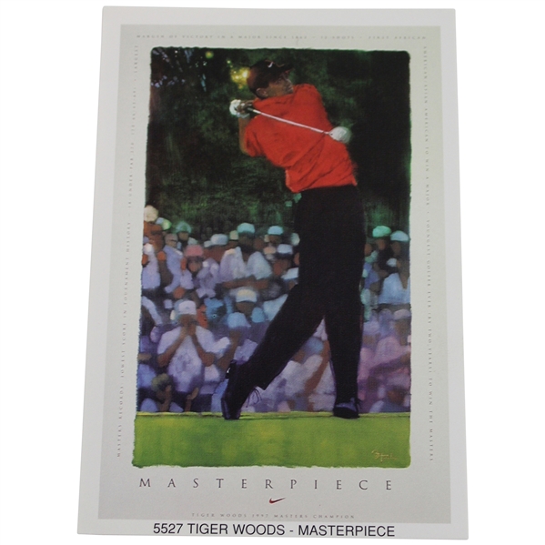 1997 Tiger Woods Masterpiece Nike Mini Poster Card - Rare