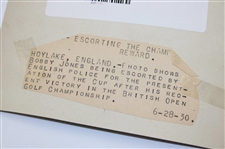 1930 Bobby Jones 'American Wins British Open' w/Police Escort Grand Slam Season