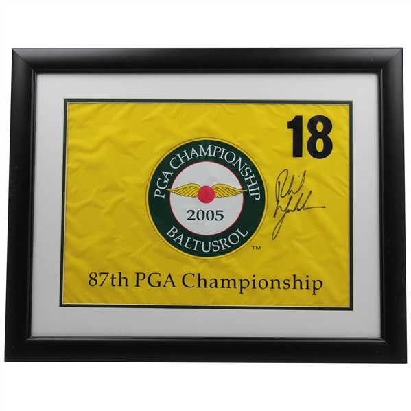 Phil Mickelson Signed 2005 PGA Championship at Baltusrol Flag - Framed JSA ALOA