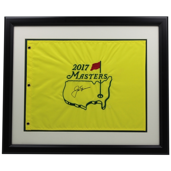 Jack Nicklaus Signed 2017 Masters Tournament Embroidered Flag - Framed JSA ALOA
