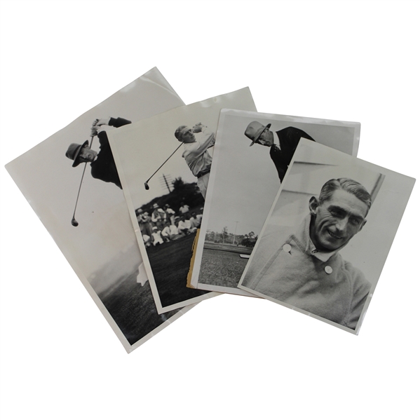 Four (4) Tommy Armour Wire Photos - Open Champ, Putting at Riviera, Western Open & LA Open