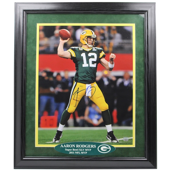 Aaron Rodgers Signed 16x20 Deluxe Framed w/ JSA Letter #YY21497