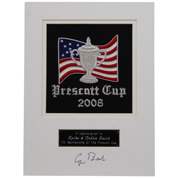 President George Bush Signed 2008 Prescott Cup Sponsorship Appreciation Embroidered Award JSA ALOA