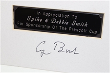President George Bush Signed 2008 Prescott Cup Sponsorship Appreciation Embroidered Award JSA ALOA