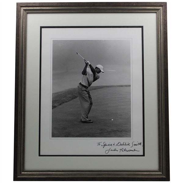 Jules Alexander Signed Tiger Woods Oversize Photo Print - Framed JSA ALOA