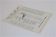 Jack Nicklaus Signed 1965 Masters Tournament Saturday Pairing Sheet JSA ALOA