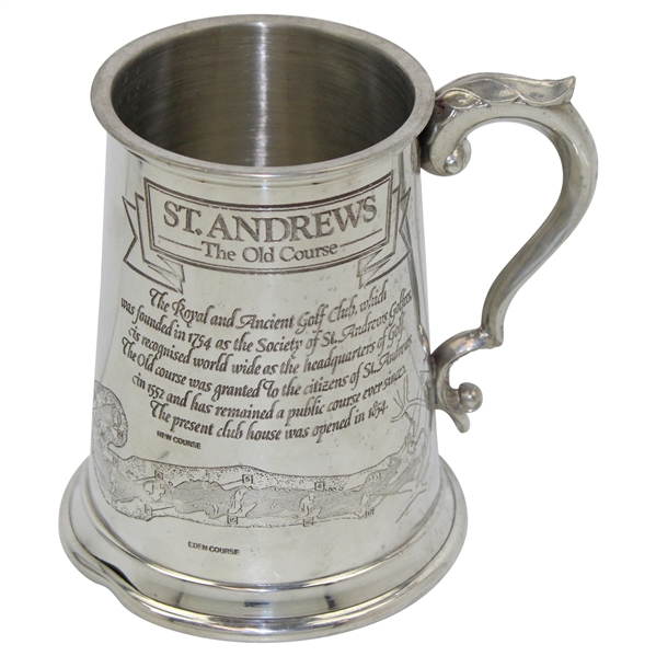 St. Andrews The Old Course Course Layout/Scorecard Pewter Golf Tankard - Made in England