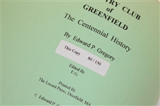 Club History Country Club of Greenfield The Centennial History' Ltd Ed 80/150 Book