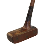 Spalding Mallet Putter w/Screw Insert Brass Plate Face w/SCS on Crown & Heel