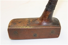 Spalding Mallet Putter w/Screw Insert Brass Plate Face w/SCS on Crown & Heel