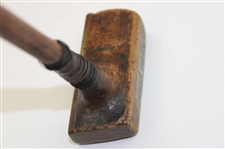 Spalding Mallet Putter w/Screw Insert Brass Plate Face w/SCS on Crown & Heel