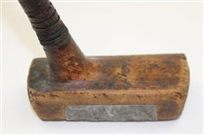Spalding Mallet Putter w/Screw Insert Brass Plate Face w/SCS on Crown & Heel