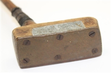 Spalding Mallet Putter w/Screw Insert Brass Plate Face w/SCS on Crown & Heel