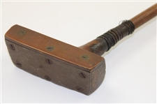 Spalding Mallet Putter w/Screw Insert Brass Plate Face w/SCS on Crown & Heel