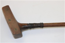 Spalding Mallet Putter w/Screw Insert Brass Plate Face w/SCS on Crown & Heel