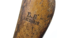 J. Anderson Longnose Splice Neck Baffing Spoon w/LS Stamp on Crown & Brass Plate