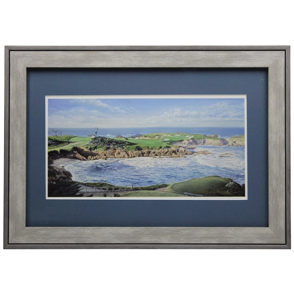 Cypress Point Print 16th Hole Signed by Artist Jim Fitzpatrick - Framed