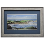 Cypress Point Print 16th Hole Signed by Artist Jim Fitzpatrick - Framed