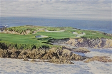 Cypress Point Print 16th Hole Signed by Artist Jim Fitzpatrick - Framed