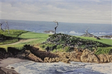 Cypress Point Print 16th Hole Signed by Artist Jim Fitzpatrick - Framed