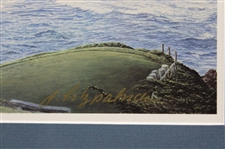 Cypress Point Print 16th Hole Signed by Artist Jim Fitzpatrick - Framed