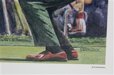 1987 Arnold Palmer Red Sweater Putt Color Print by Artist Jim Fitzpatrick