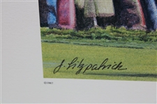 1987 Arnold Palmer Red Sweater Putt Color Print by Artist Jim Fitzpatrick