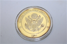 2000 US Open Commemorative Coin, Holder, and Box - Tiger Win - One Troy Ounce of Silver