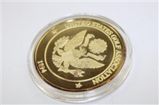 2000 US Open Commemorative Coin, Holder, and Box - Tiger Win - One Troy Ounce of Silver