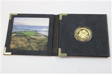 2000 US Open Commemorative Coin, Holder, and Box - Tiger Win - One Troy Ounce of Silver