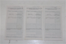 Three (3) Ben Hogan Signed Shady Oaks Country Club Receipts JSA ALOA