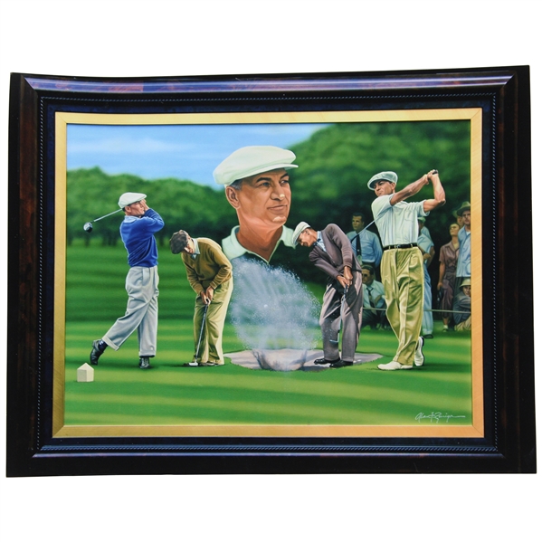 Vibrant Color Photograph of Ben Hogan Collage Original Painting by Artist Alan Zuniga