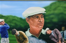 Vibrant Color Photograph of Ben Hogan Collage Original Painting by Artist Alan Zuniga